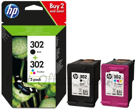 HP 302 Original Black & Tri-Colour 2 Pack Ink Cartridges Multipack - (X4D37AE, 302) - Best ...