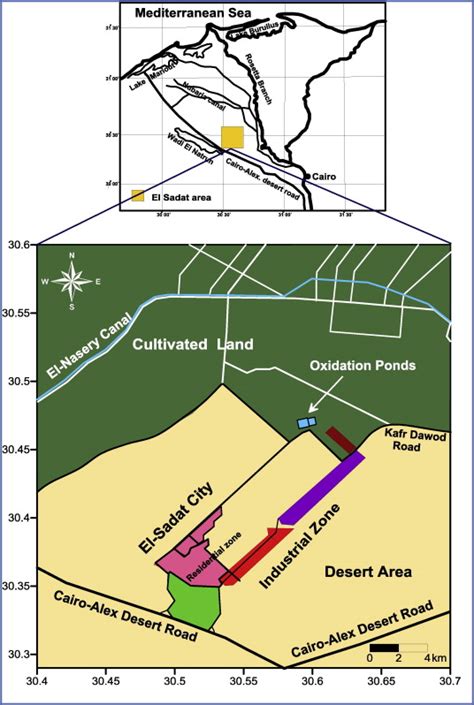 Location map of El Sadat city and its surroundings. | Download Scientific Diagram