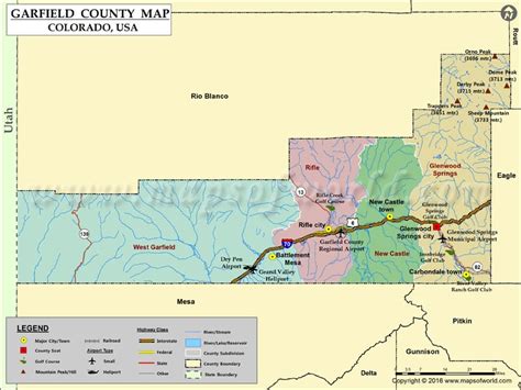 Garfield County Map, Colorado | Map of Garfield County, CO