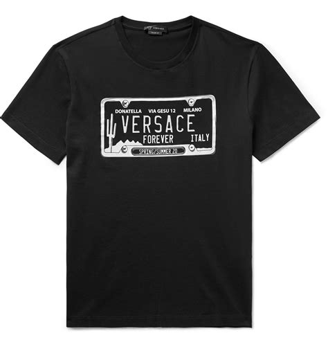 Versace - Logo-Print Cotton-Jersey T-Shirt - Black Versace