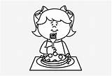 Black And White Kid Eating Spaghetti Coloring  Clip Art sketch template