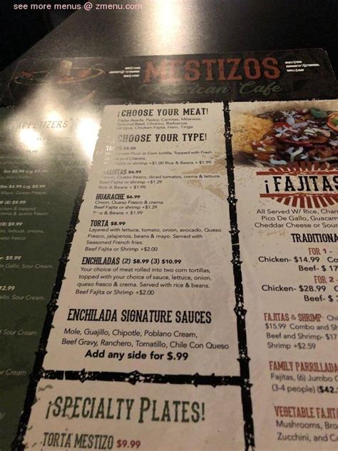 Online Menu of Mestizos Mexican cafe Restaurant, Conroe, Texas, 77385 - Zmenu