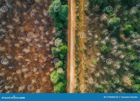 Tracking of Deforestation through a Satellite Imagery Stock Illustration - Illustration of ...