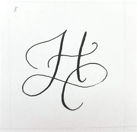 Uppercase H Calligraphy