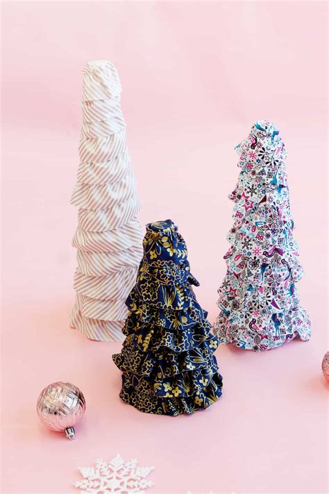 Styrofoam Christmas Tree Covered with Fabric - see kate sew