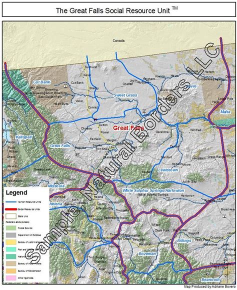 Great Falls map - Social Resource Units of the Western USA