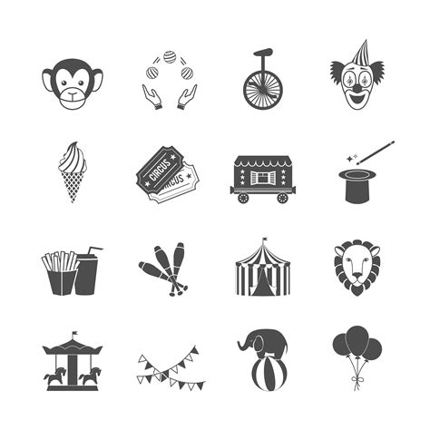 Circus Icons Set 460341 Vector Art at Vecteezy