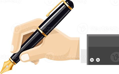 Hand with old pen 19006948 PNG