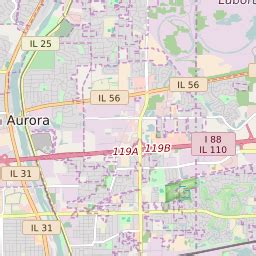 Map of All ZIP Codes in Aurora Township, Illinois