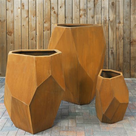 Caldecott Corten Boulder Planters - Arthur Francis