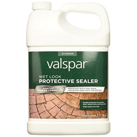 1668953 WET LOOK SEALER GLS 1GAL Valspar Clear Acrylic Concrete Sealer 1 gal (Pack of 4 ...