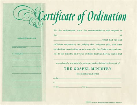 Ordination Certificate Templates – CUMED.ORG