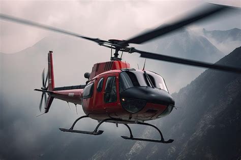 Premium Photo | Helicopter in flight black helicopter is flying between ...