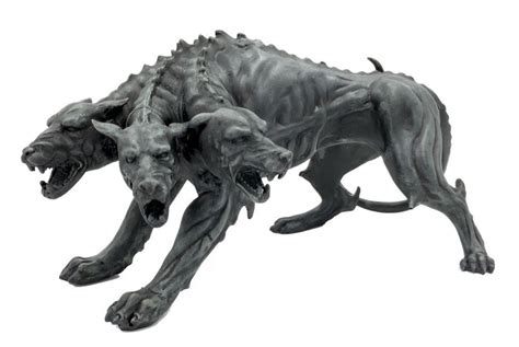 Cerberus Three Headed Dog Beast Fantasy Hybrid Animal Statue Grey 8L | Greek mythology statue ...