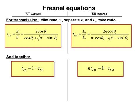 PPT - Chapter 23: Fresnel equations PowerPoint Presentation, free download - ID:5503639