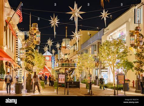 Los Angeles, NOV 27: The beautiful christmas tram in The Grove on NOV ...