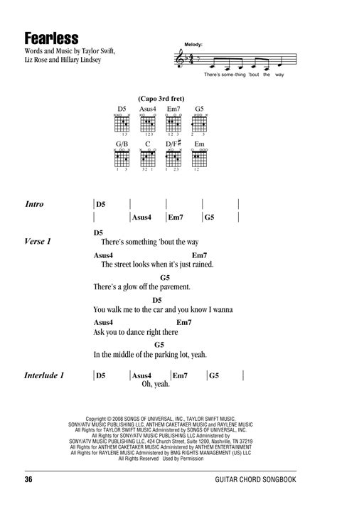 Toby Drake Berita: Fearless Taylor Swift Chords No Capo