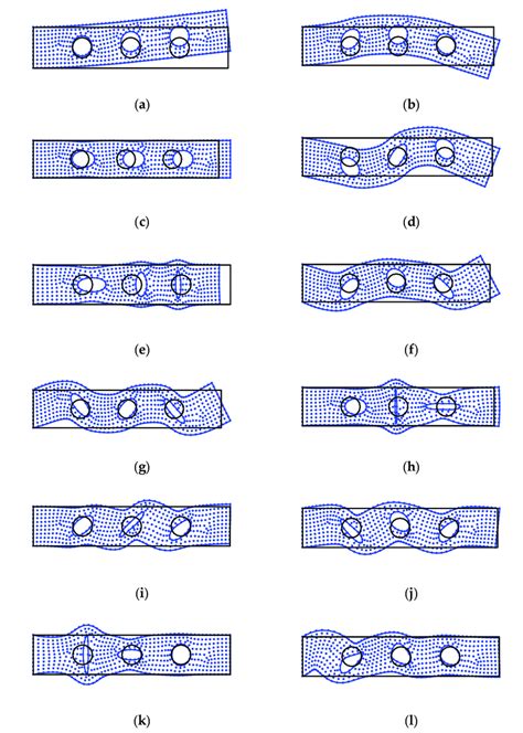 The free vibration modes of the cantilever beam with three identical... | Download Scientific ...