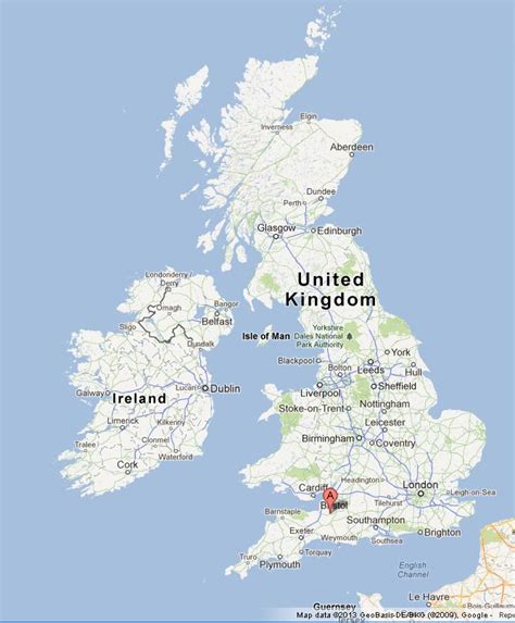 Glastonbury on UK Map