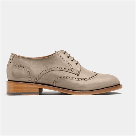 Full Brogue shoes - beige suede | Sumissura