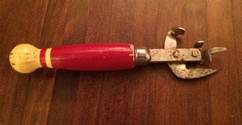 Vintage Red handle wood can opener bottle by MyVintageApartment | Can opener, Wood, Tool steel