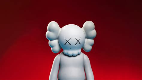 Kaws Companion Wallpaper 4K, Red background, 5K, 8K