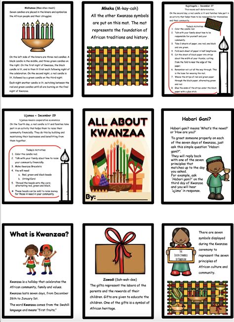 All About Kwanzaa Booklet (in Color) | Kwanzaa principles, 7 principles of kwanzaa, Kwanzaa