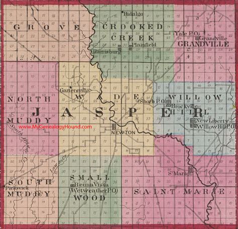 Jasper County, Illinois 1870 Map