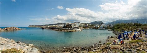 Beach, Harbour & Village of Sissi, Lassithi, Crete (Panorama: enlarge please; Info on Page1 ...