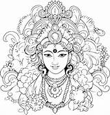 Hindu Drawings Krishna Indian Painting Drawing Gods Outline Coloring  sketch template
