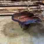 Wood slab coffee table - Rustic Log Originals