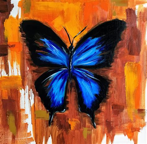 Butterfly Oil Painting Colorful Butterfly Home Decor Wall | Etsy