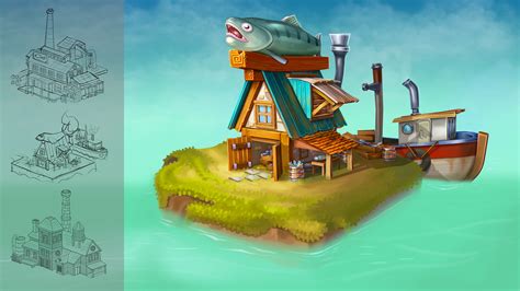 Personal artwork ''Fish house'' on Behance