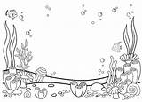 Premium Vector  Coloring Book Page For Adult Underwater Seabed With sketch template