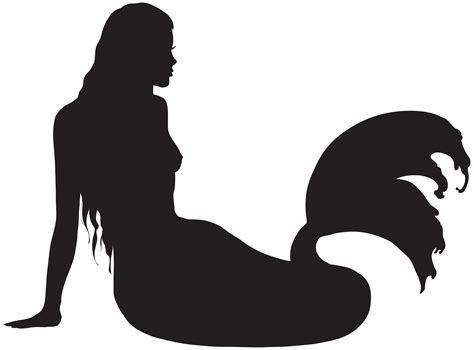 Silhouette Mermaid Ariel Drawing - Mermaid png download - 8000*5910 - Free Transparent ...