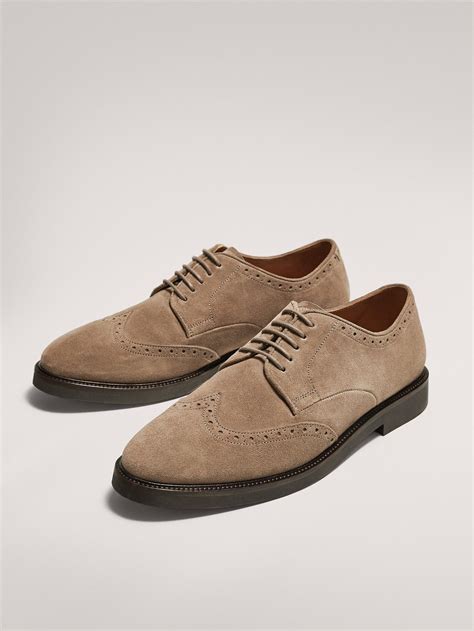 Massimo Dutti - MEN - MINK-COLOURED SPLIT SUEDE SHOES - MINK - 39 in ...