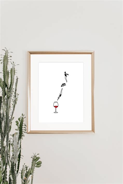 Wine Dive Print - Etsy