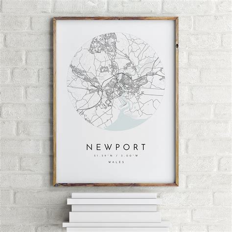 Newport Map Newport Wales City Map Home Town Map Newport - Etsy UK