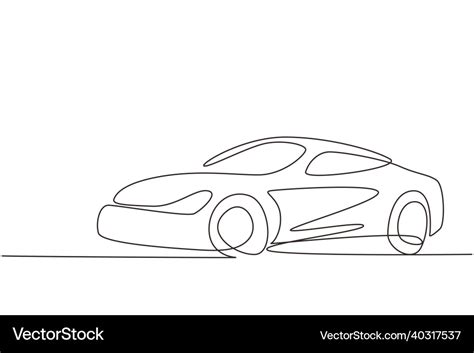 Single continuous line drawing elegant race car Vector Image