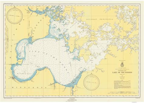 Lake of the Woods 1951 Nautical Map Reprint Great Lakes