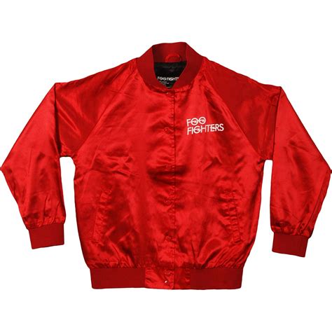 Foo Fighters - Foo Fighters Women's Bolt Logo Jr Satin Jacket Jacket Red - Walmart.com - Walmart.com