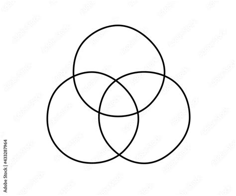 Blank 3 circle venn diagram sketch. Clipart image Stock Vector | Adobe ...