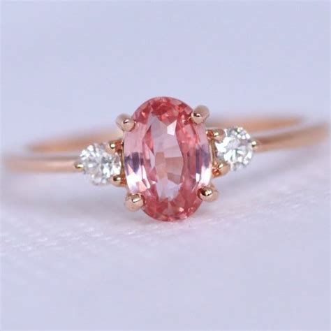 Padparadscha Sapphire Ring - Etsy