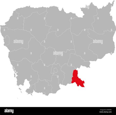 Svay Rieng Province isolated cambodia map. Gray background. Business concepts and backgrounds ...