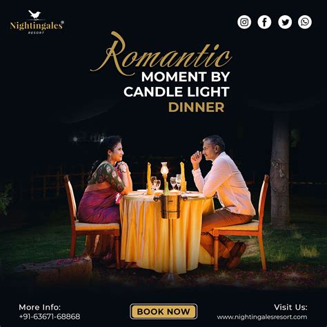 Book your romantic candle light dinner at Nightingales Resort. | Candle light dinner, Hotel ads ...