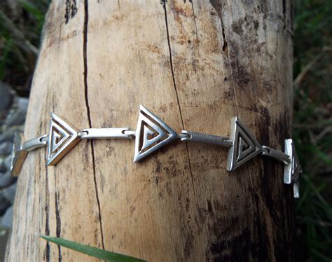 Sterling Silver Triangle Bracelet Handmade Jewelry