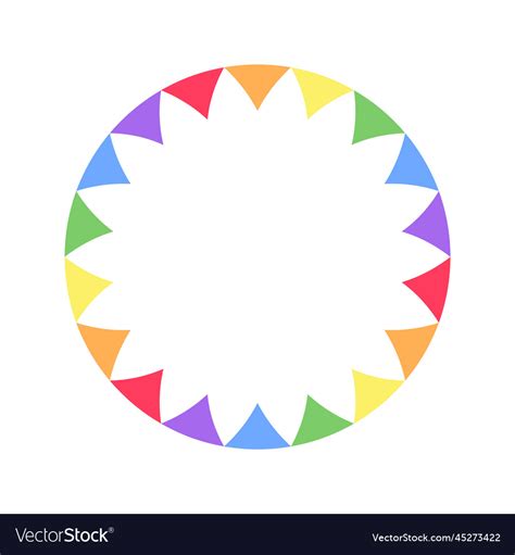 Rainbow triangle flag pattern frame simple Vector Image