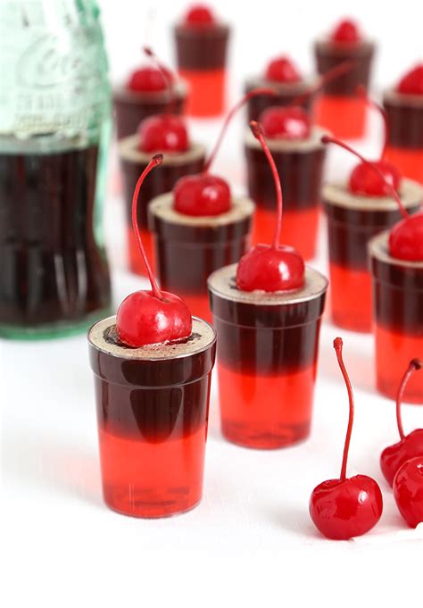 Cherry Cola Jello Shots | Sprinkle Bakes