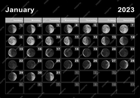 Premium Photo | January 2023 Lunar calendar, Moon cycles, Moon Phases