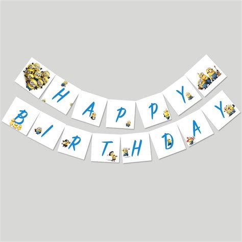 Minions Birthday Banner, Happy Birthday Banner, Despicable Me Birthday ...